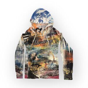 Passion-I Monterey Scenic Print Hooded Sweatshirt Multi Color Size Women M